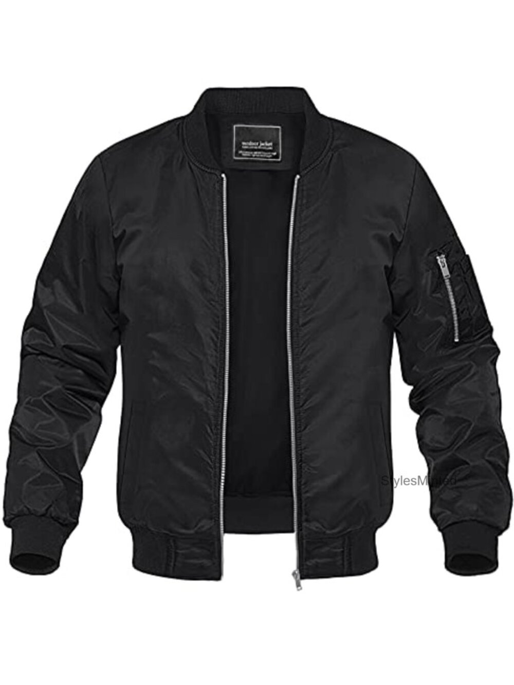 Lightweight Polyester Bomber Jacket Windbreaker Casual Spring Fall Outdoor Coat